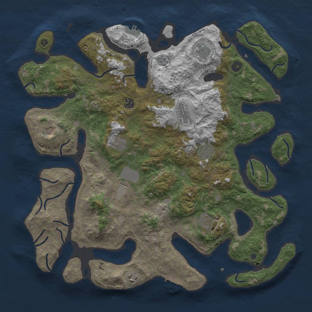 Rust Map: Procedural Map, Size: 4500, Seed: 568609, 15 Monuments