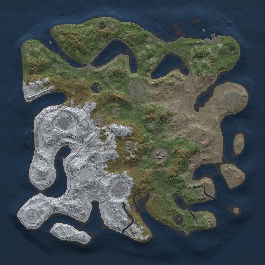 Rust Map: Procedural Map, Size: 4000, Seed: 4738, 17 Monuments