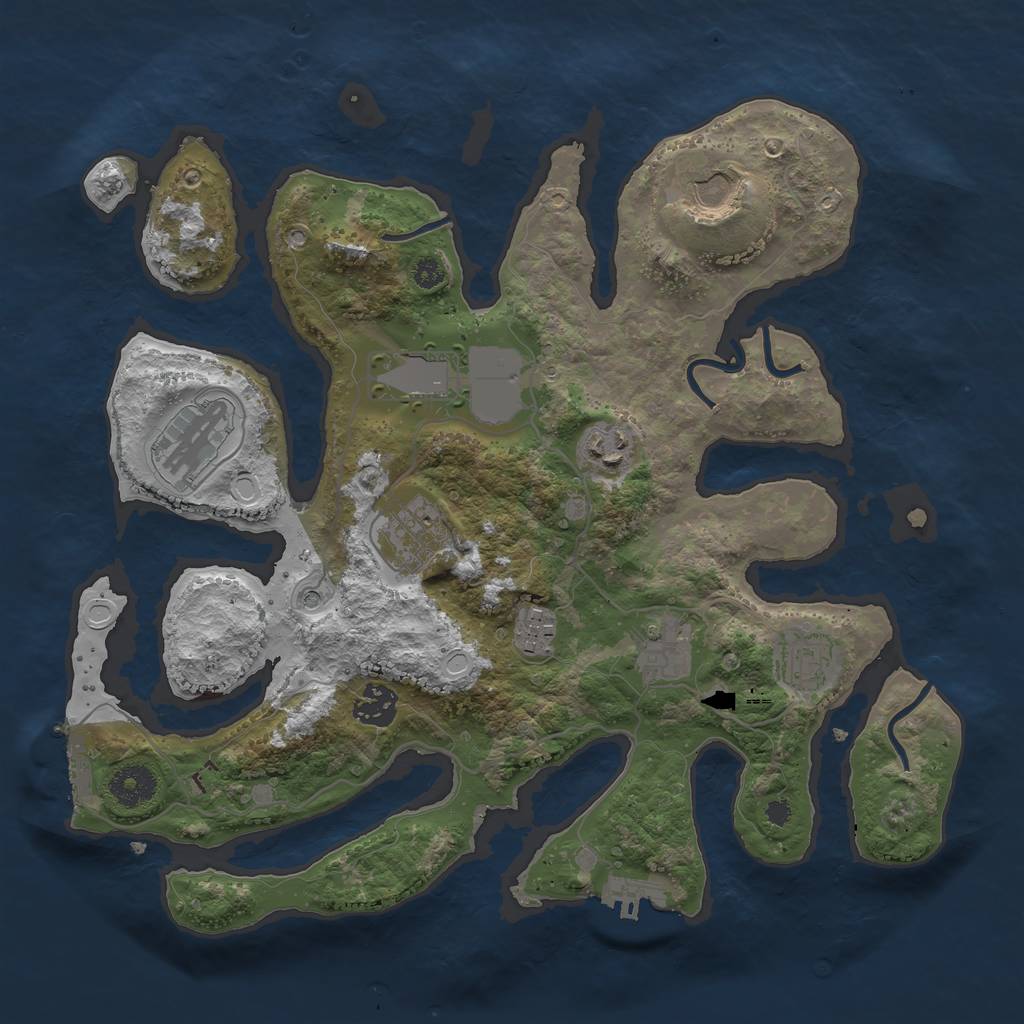 Rust Map: Procedural Map, Size: 3500, Seed: 1426306878, 20 Monuments