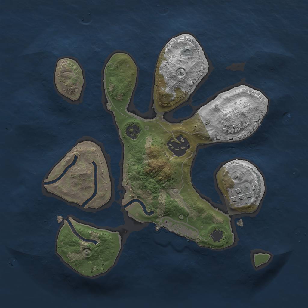 Rust Map: Procedural Map, Size: 2200, Seed: 87264882, 5 Monuments