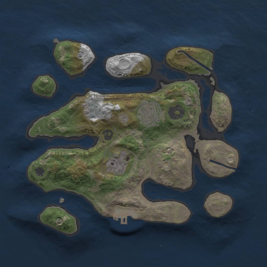 Rust Map: Procedural Map, Size: 2500, Seed: 7430703, 12 Monuments