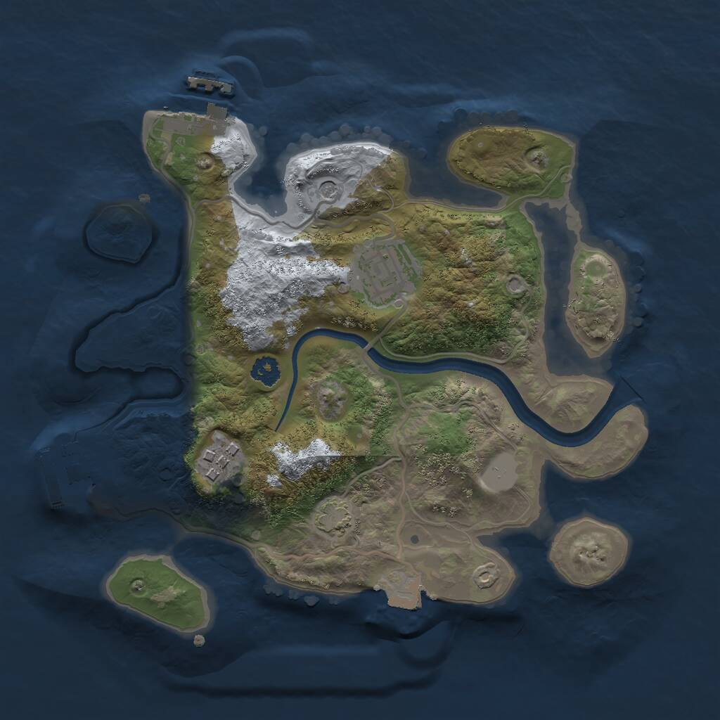 Rust Map: Procedural Map, Size: 2500, Seed: 7430703, 7 Monuments