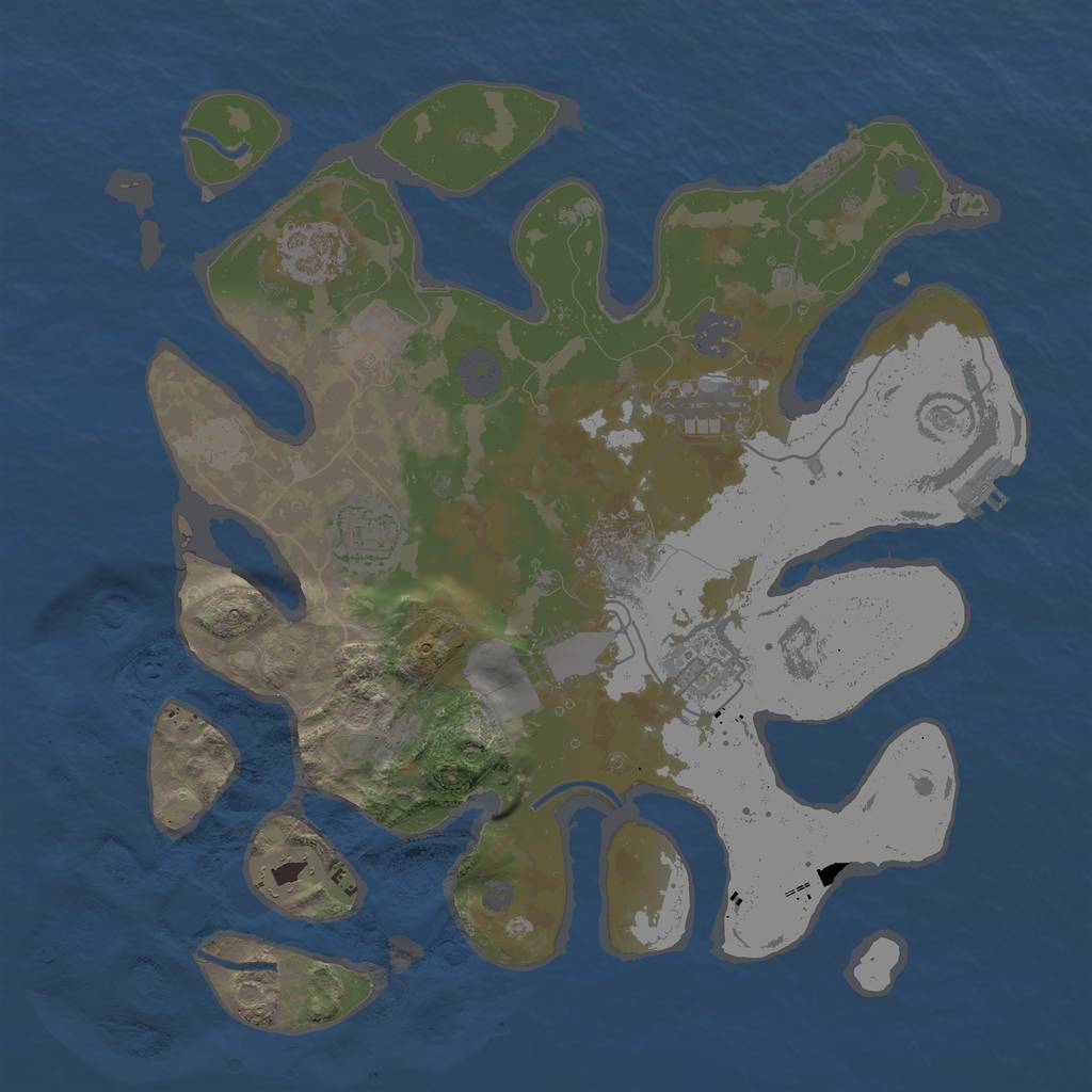 Rust Map: Procedural Map, Size: 3500, Seed: 824819, 14 Monuments