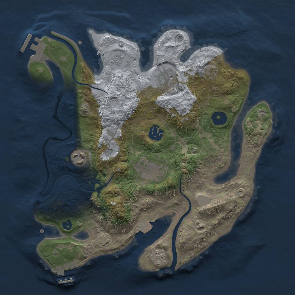 Rust Map: Procedural Map, Size: 3000, Seed: 54654, 11 Monuments