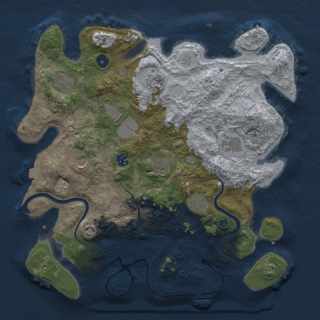 Rust Map: Procedural Map, Size: 3800, Seed: 54532, 15 Monuments