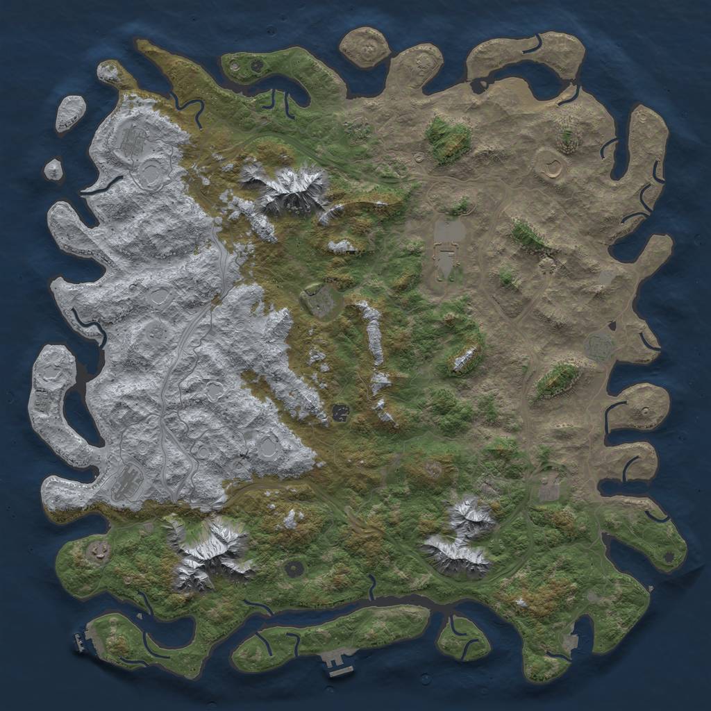 Rust Map: Procedural Map, Size: 6000, Seed: 79815637, 19 Monuments