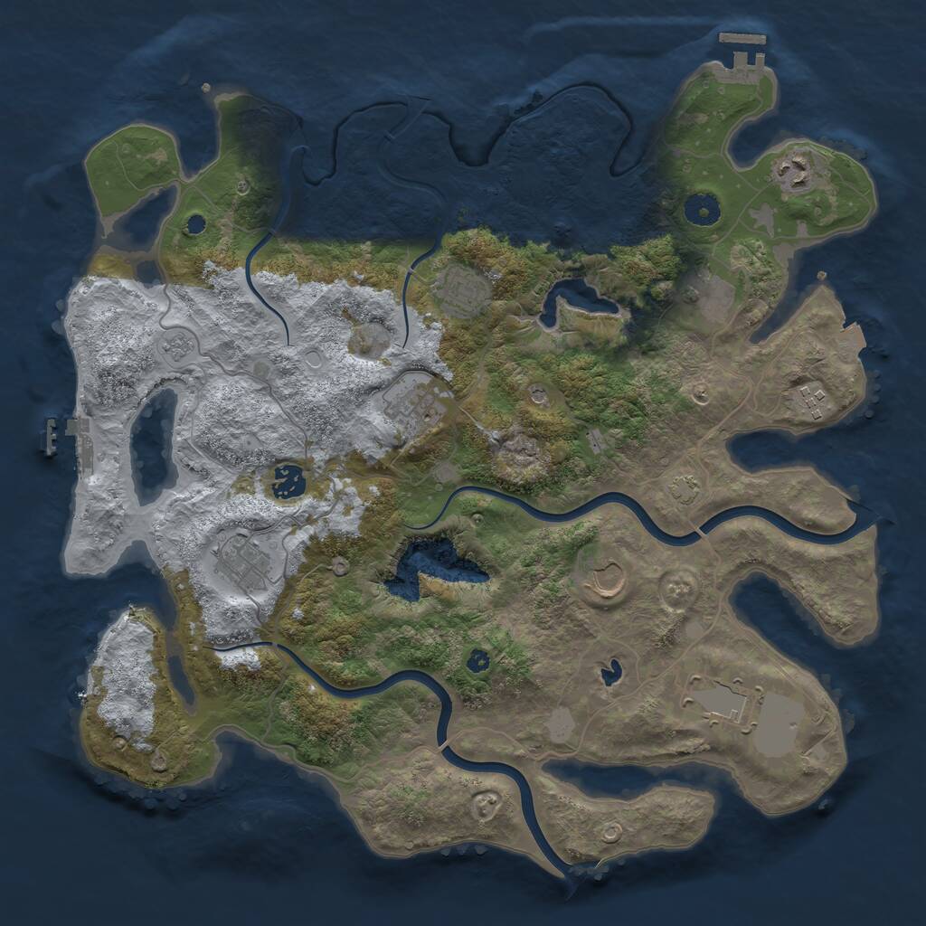 Rust Map: Procedural Map, Size: 4000, Seed: 6739, 15 Monuments
