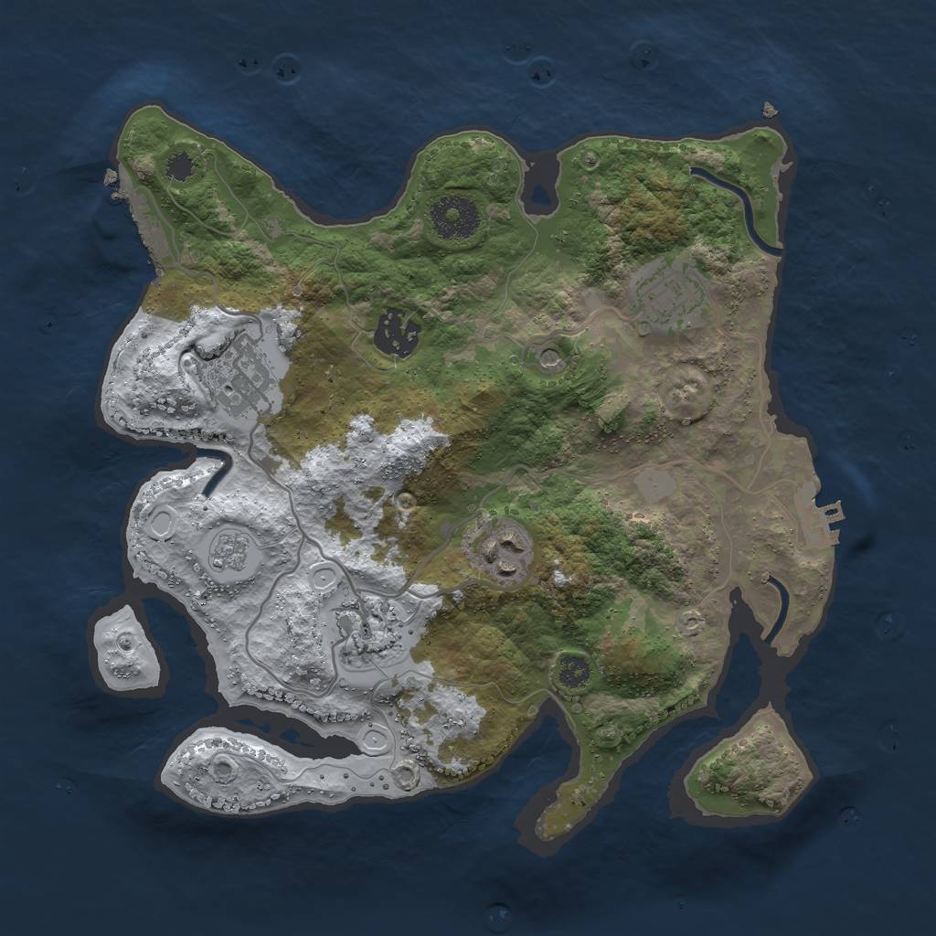 Rust Map: Procedural Map, Size: 3000, Seed: 51692, 14 Monuments