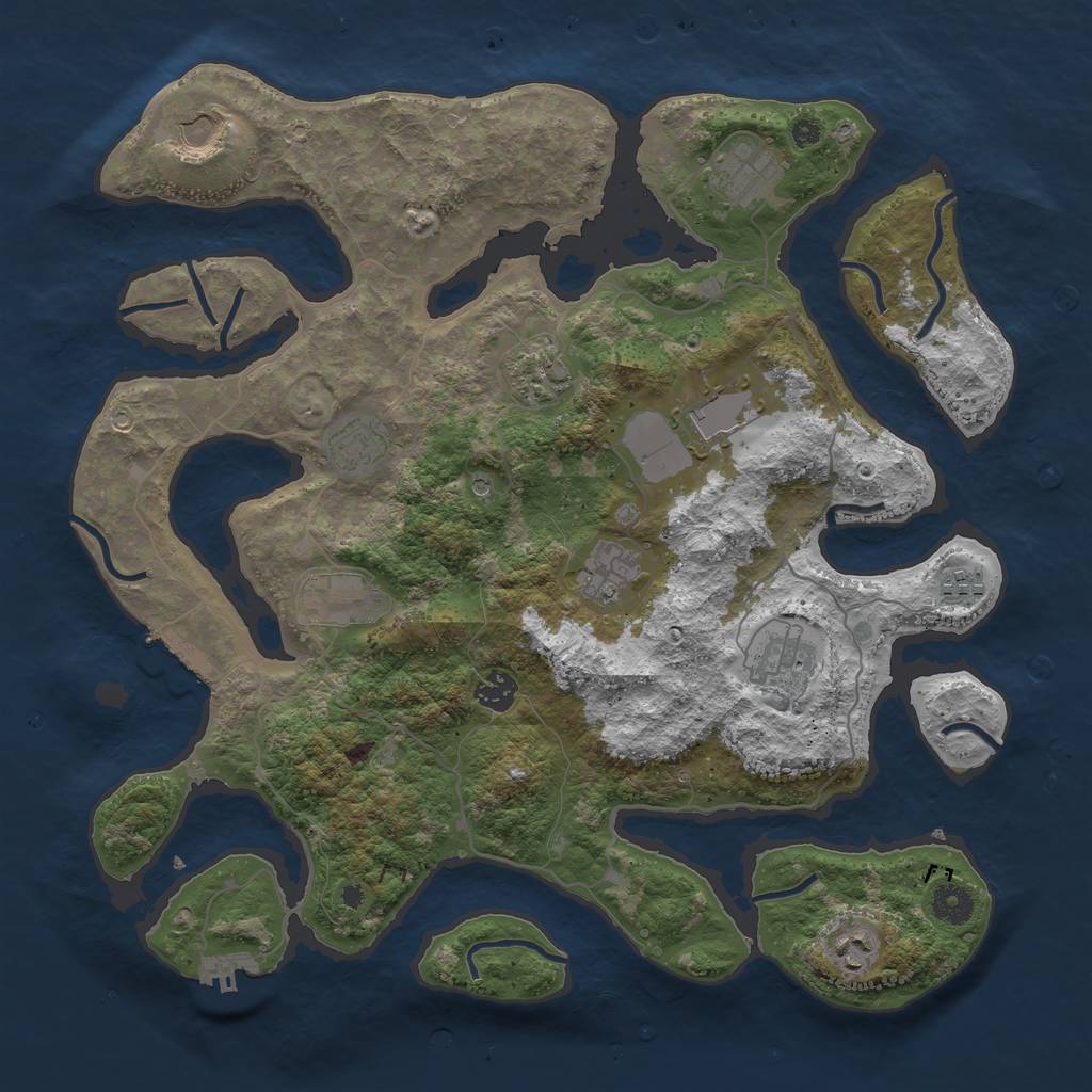 Rust Map: Procedural Map, Size: 4001, Seed: 1937, 16 Monuments