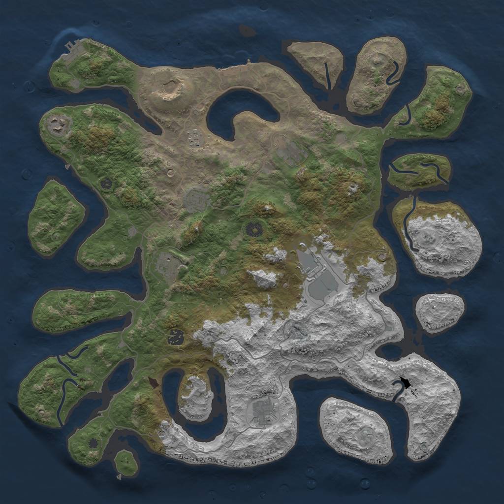 Rust Map: Procedural Map, Size: 4500, Seed: 302366, 14 Monuments