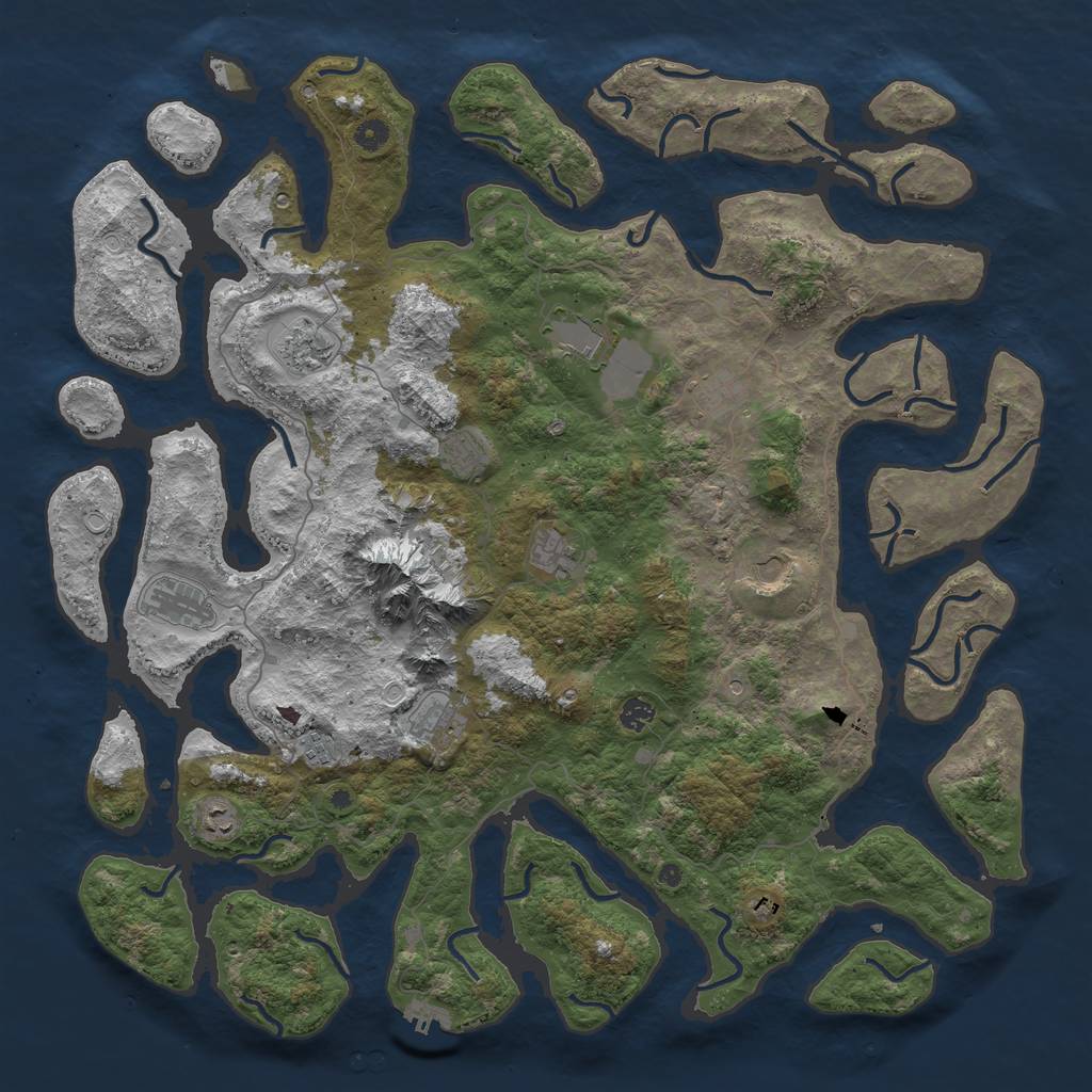 Rust Map: Procedural Map, Size: 5000, Seed: 56563482, 21 Monuments