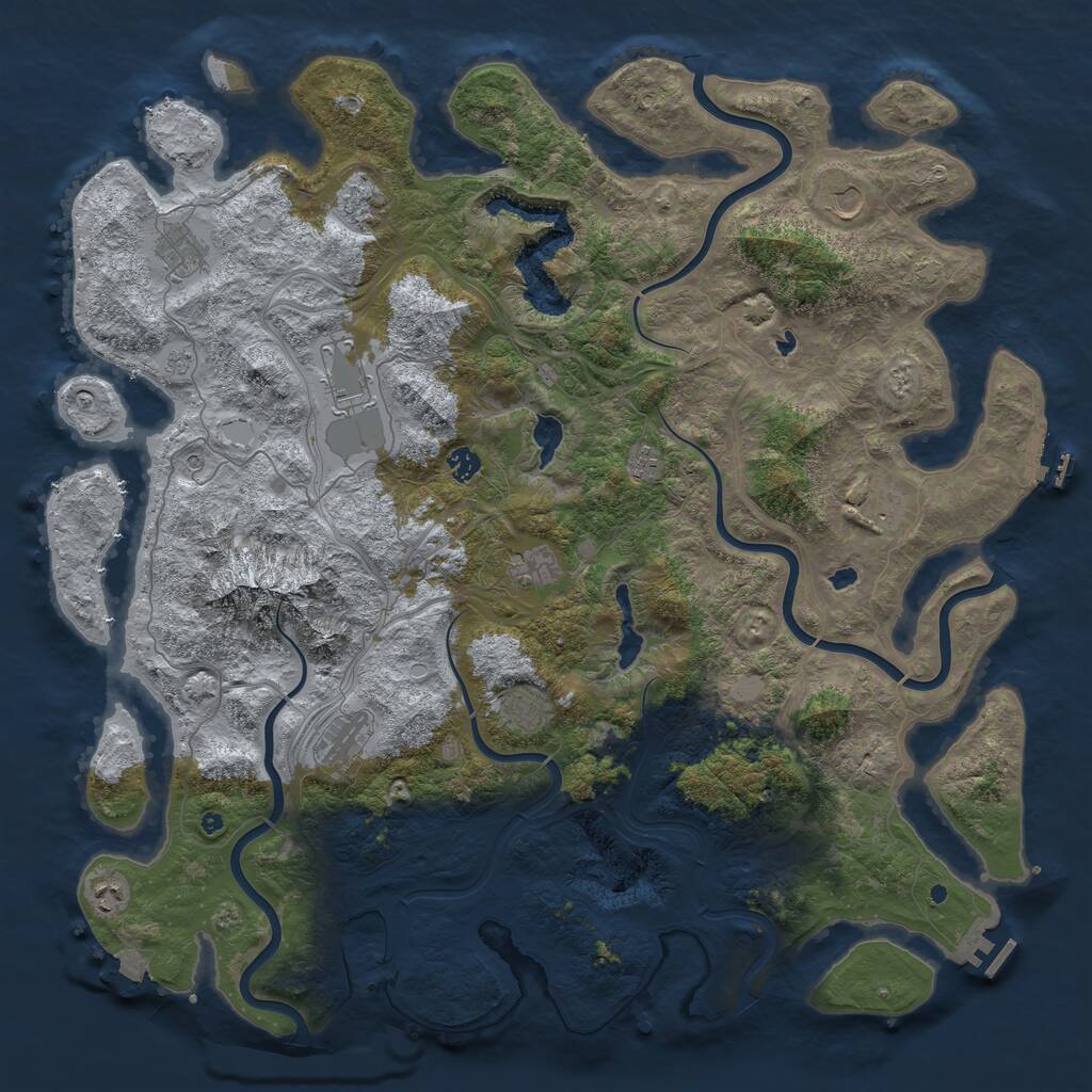 Rust Map: Procedural Map, Size: 5000, Seed: 56563482, 17 Monuments