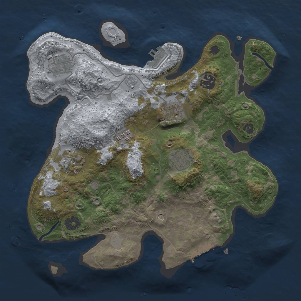 Rust Map: Procedural Map, Size: 3000, Seed: 732911470, 13 Monuments