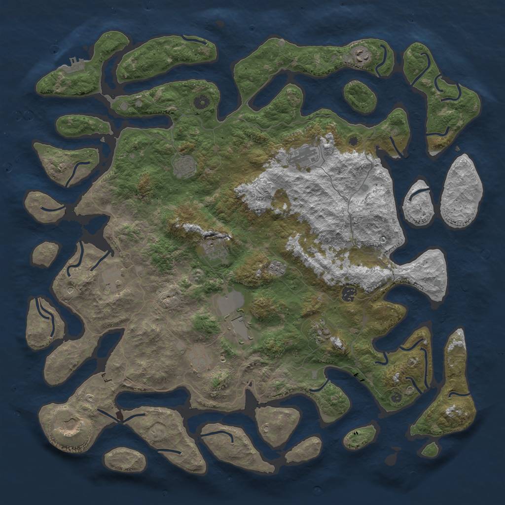 Rust Map: Procedural Map, Size: 5000, Seed: 123321512, 15 Monuments