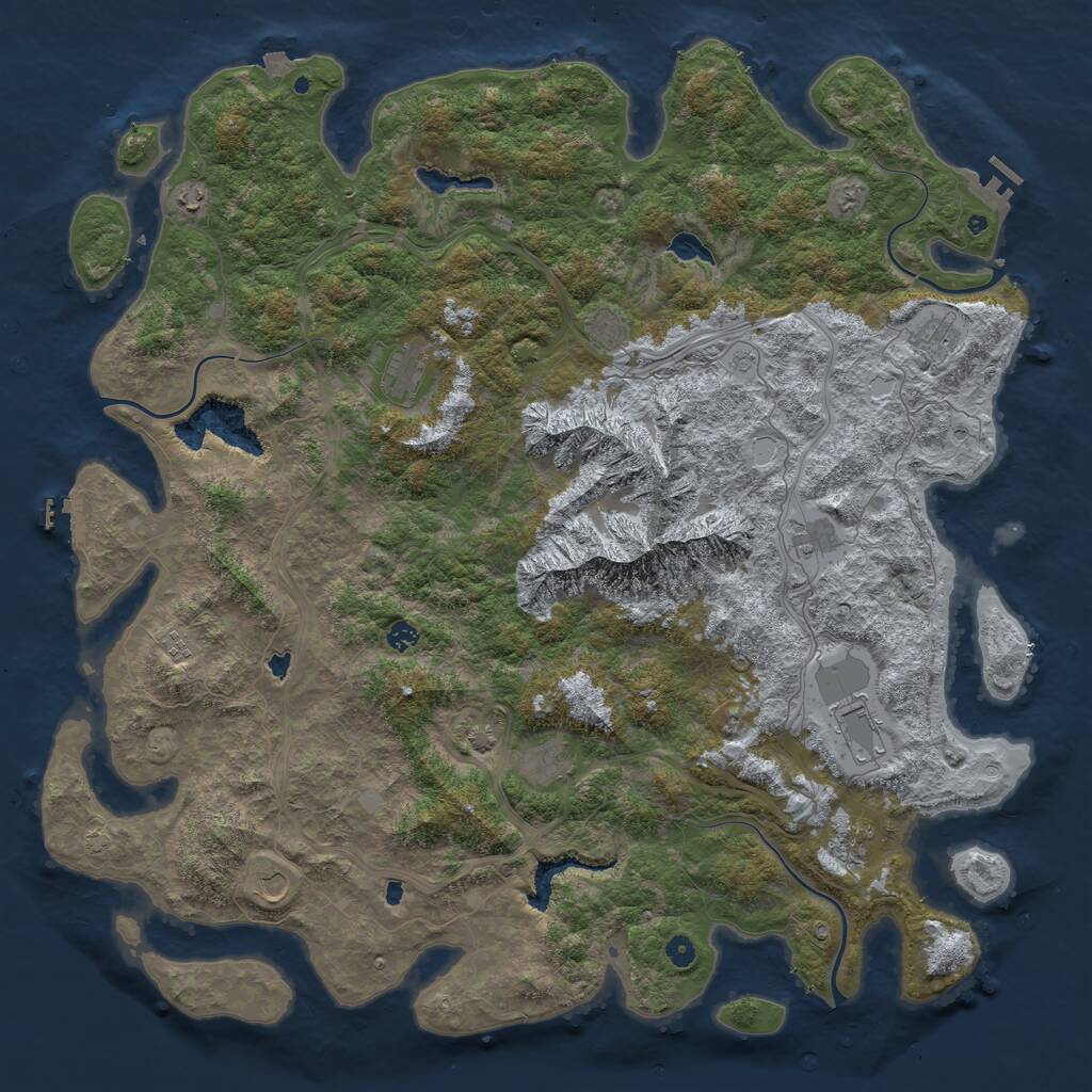 Rust Map: Procedural Map, Size: 5500, Seed: 1111111111, 17 Monuments