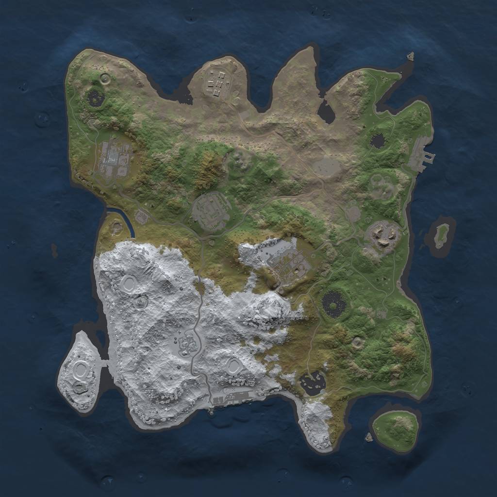 Rust Map: Procedural Map, Size: 3000, Seed: 1841815099, 14 Monuments