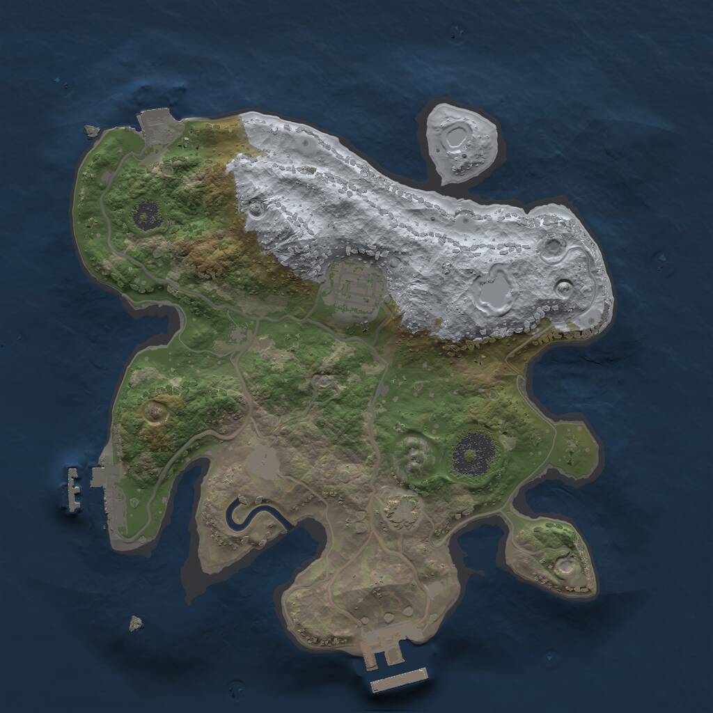 Rust Map: Procedural Map, Size: 2500, Seed: 39, 5 Monuments