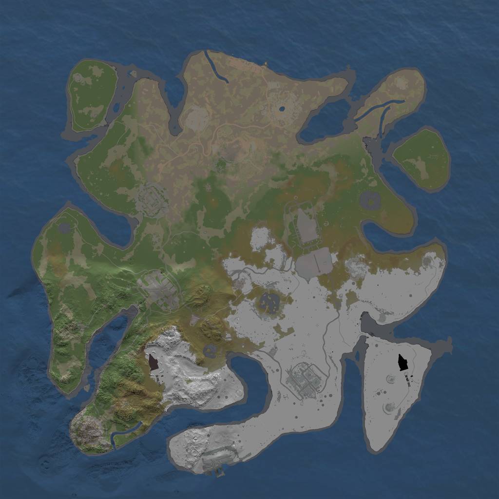 Rust Map: Procedural Map, Size: 3500, Seed: 897620402, 13 Monuments