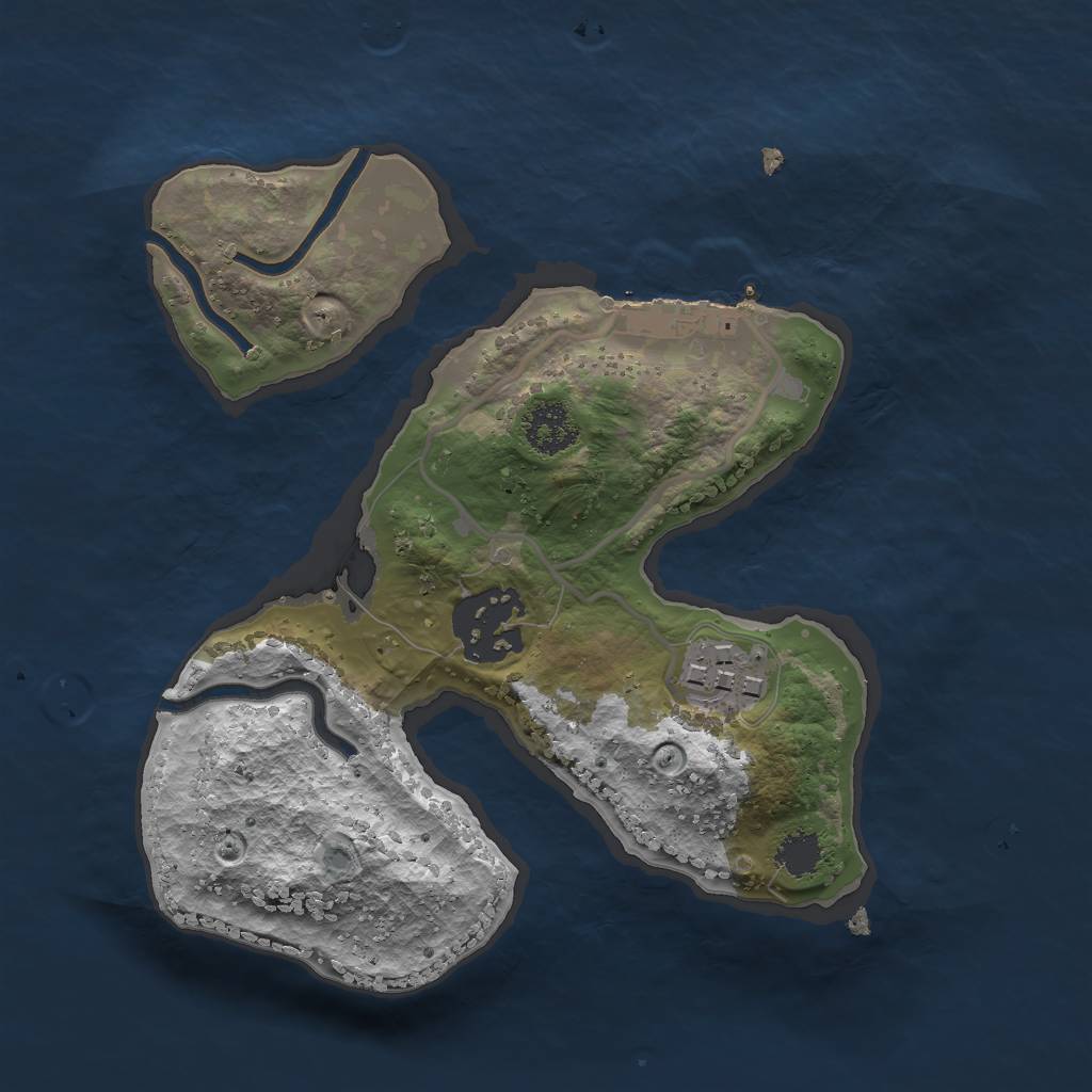 Rust Map: Procedural Map, Size: 2150, Seed: 2147483647, 5 Monuments