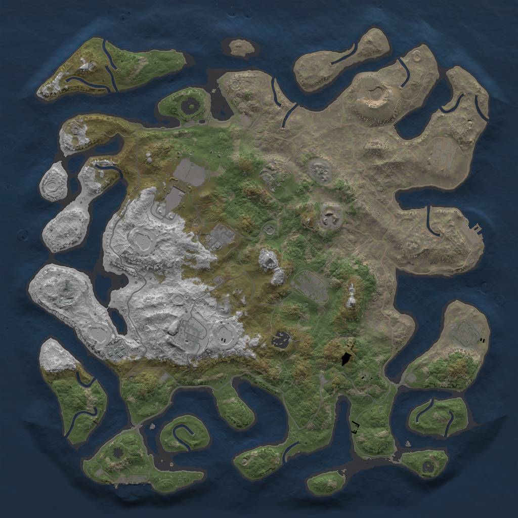 Rust Map: Procedural Map, Size: 4400, Seed: 1760304228, 22 Monuments