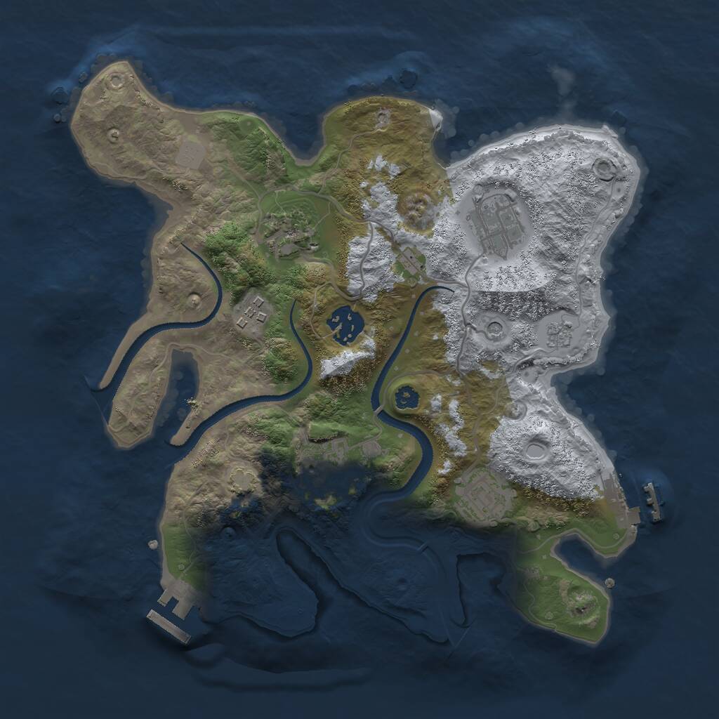 Rust Map: Procedural Map, Size: 3000, Seed: 2082633229, 12 Monuments