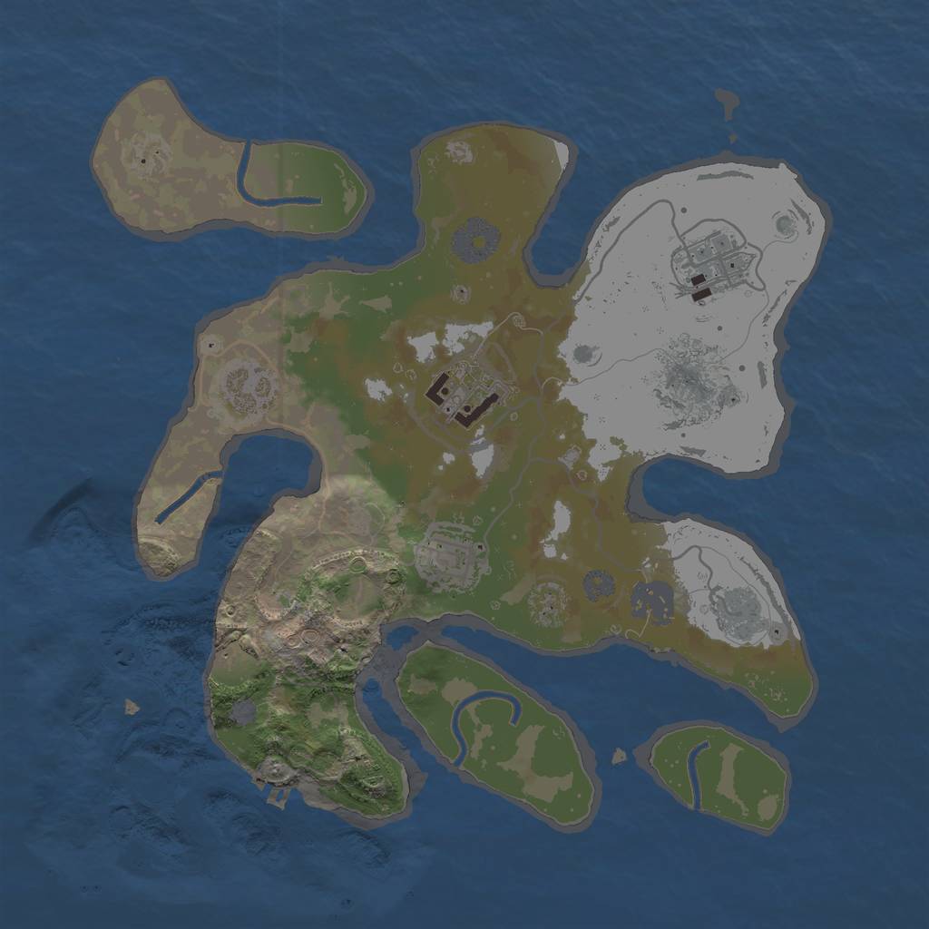 Rust Map: Procedural Map, Size: 3000, Seed: 2082633229, 11 Monuments