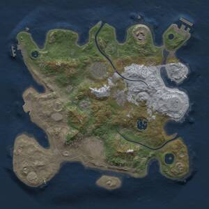 Thumbnail Rust Map: Procedural Map, Size: 3000, Seed: 76567, 12 Monuments