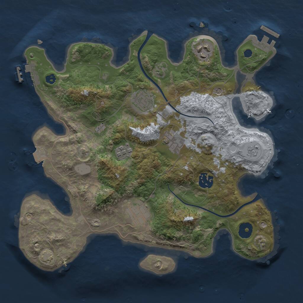 Rust Map: Procedural Map, Size: 3000, Seed: 76567, 12 Monuments