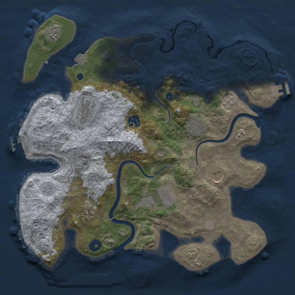 Rust Map: Procedural Map, Size: 3600, Seed: 8971923, 13 Monuments