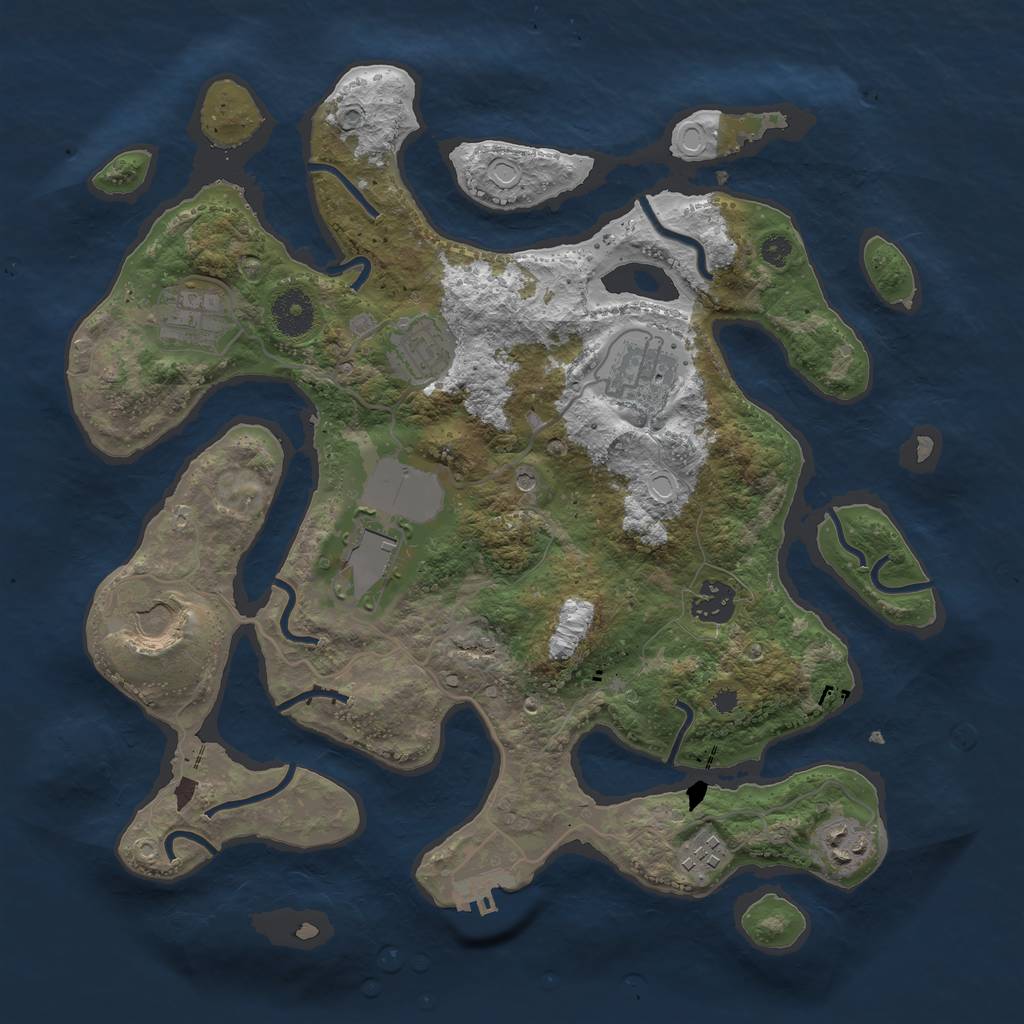 Rust Map: Procedural Map, Size: 3500, Seed: 445433432, 15 Monuments