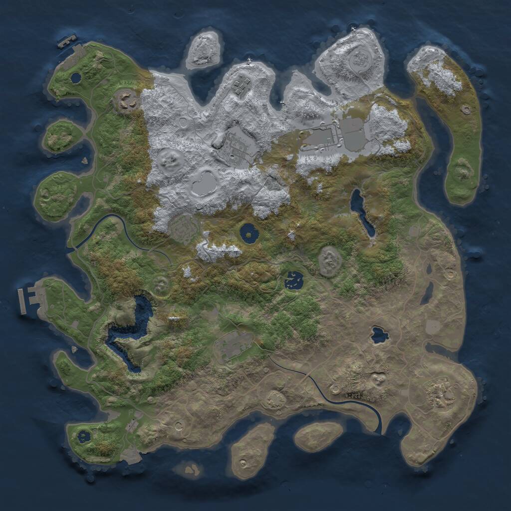 Rust Map: Procedural Map, Size: 4000, Seed: 157875, 14 Monuments