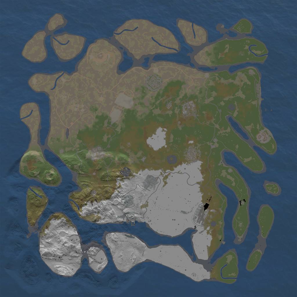 Rust Map: Procedural Map, Size: 4500, Seed: 2930915, 16 Monuments