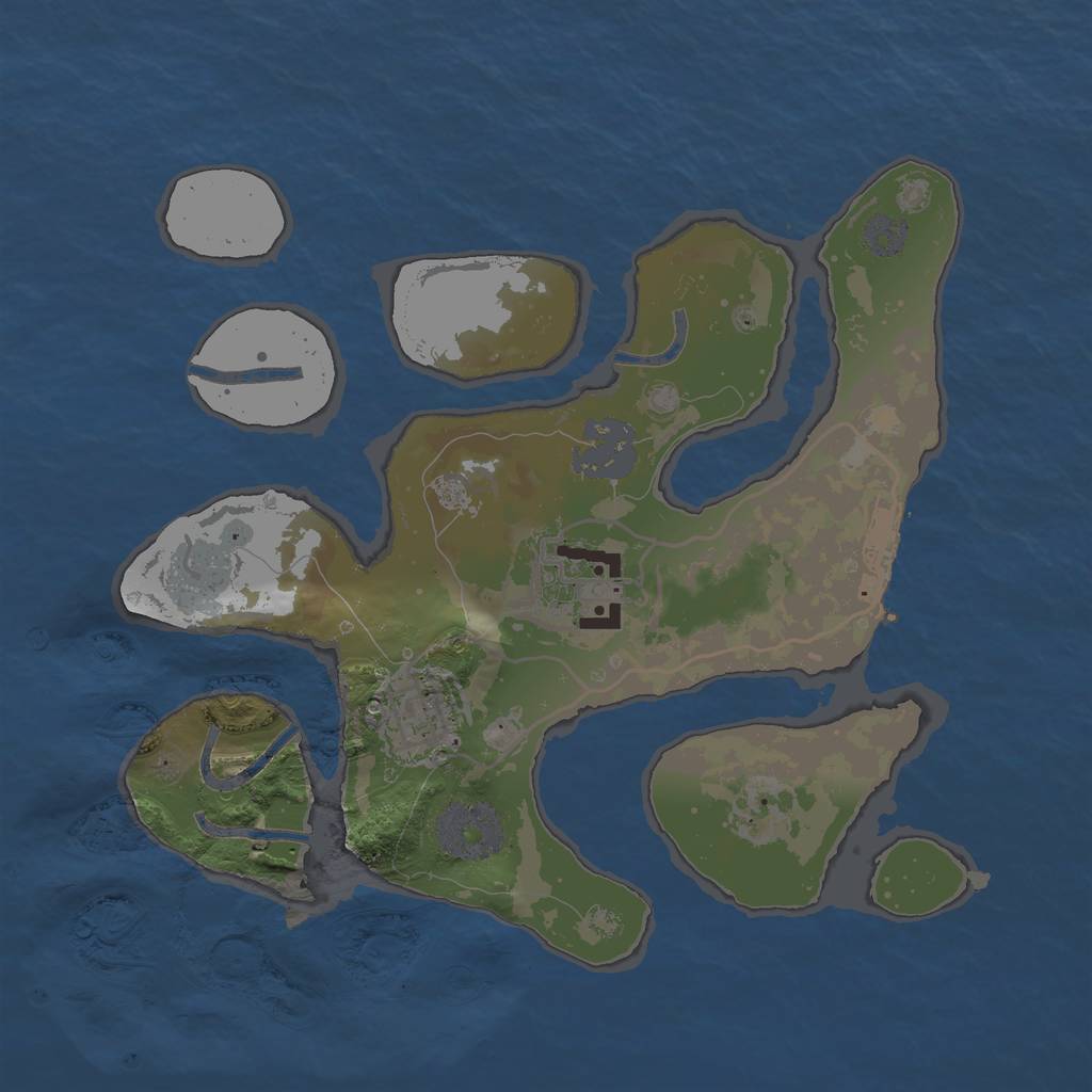 Rust Map: Procedural Map, Size: 2500, Seed: 642635718, 8 Monuments