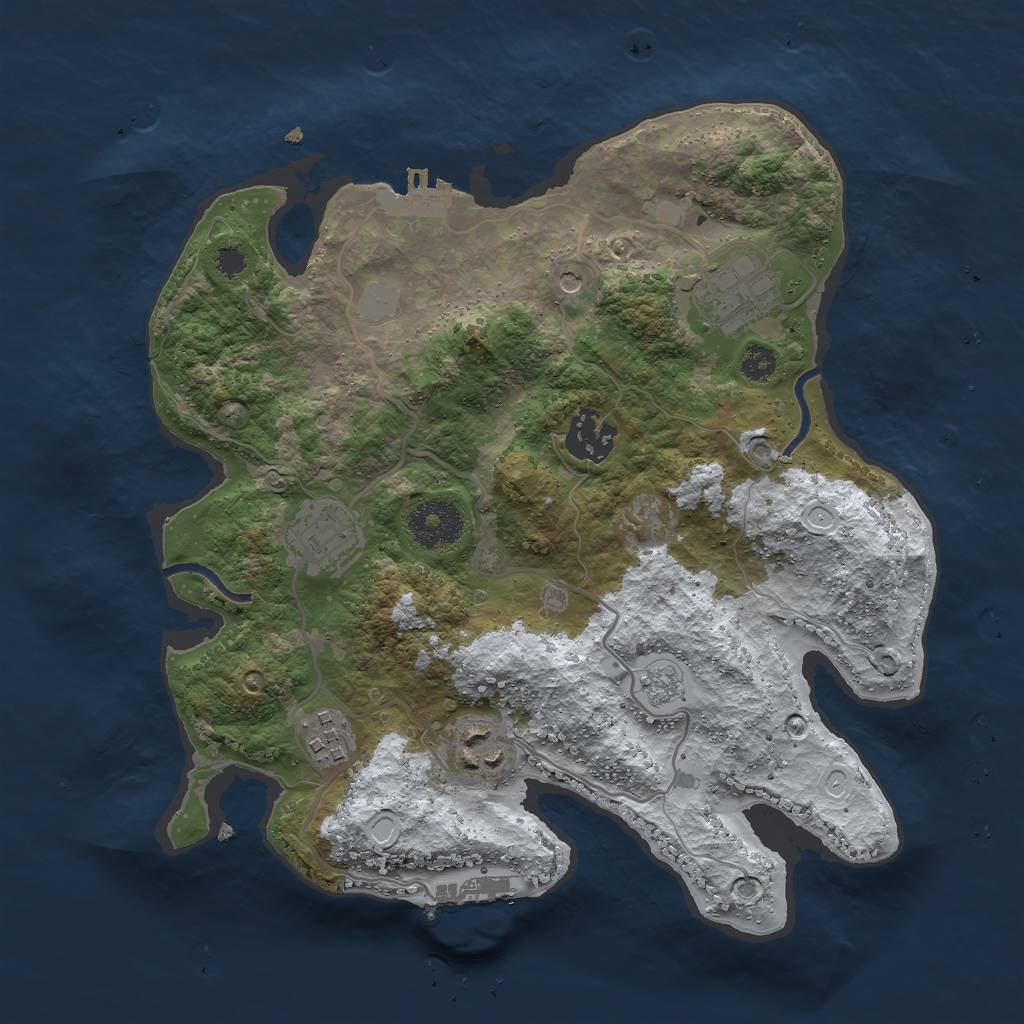 Rust Map: Procedural Map, Size: 3000, Seed: 65530, 14 Monuments