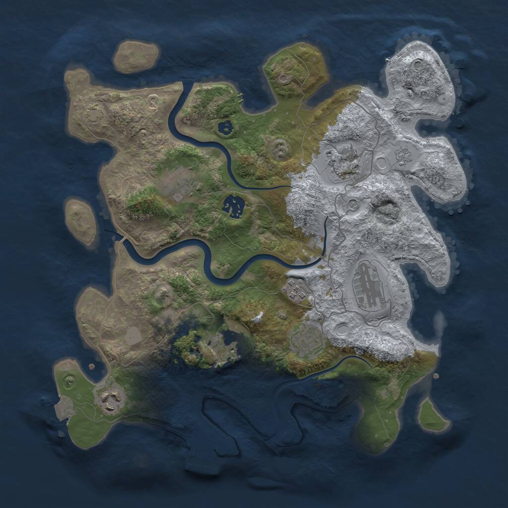 Rust Map: Procedural Map, Size: 3400, Seed: 384569, 13 Monuments