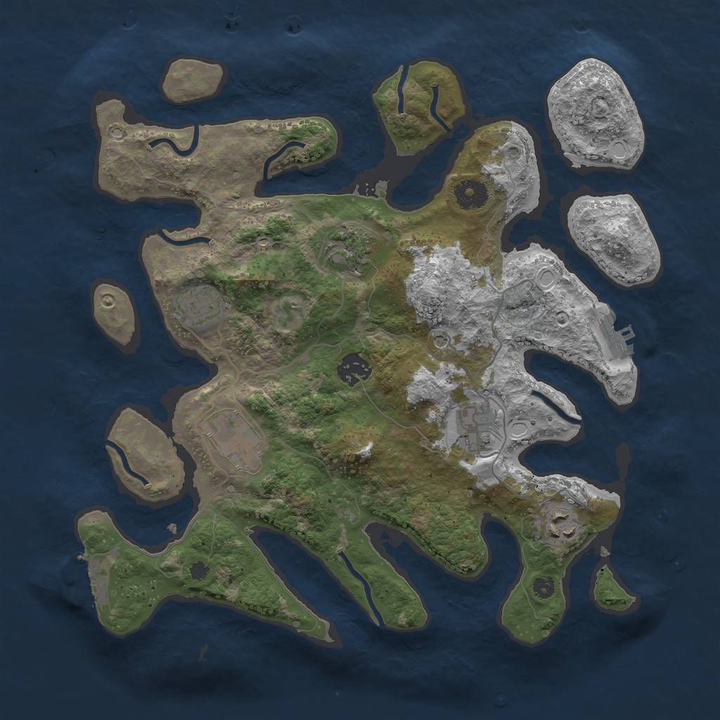 Rust Map: Procedural Map, Size: 3400, Seed: 384569, 17 Monuments