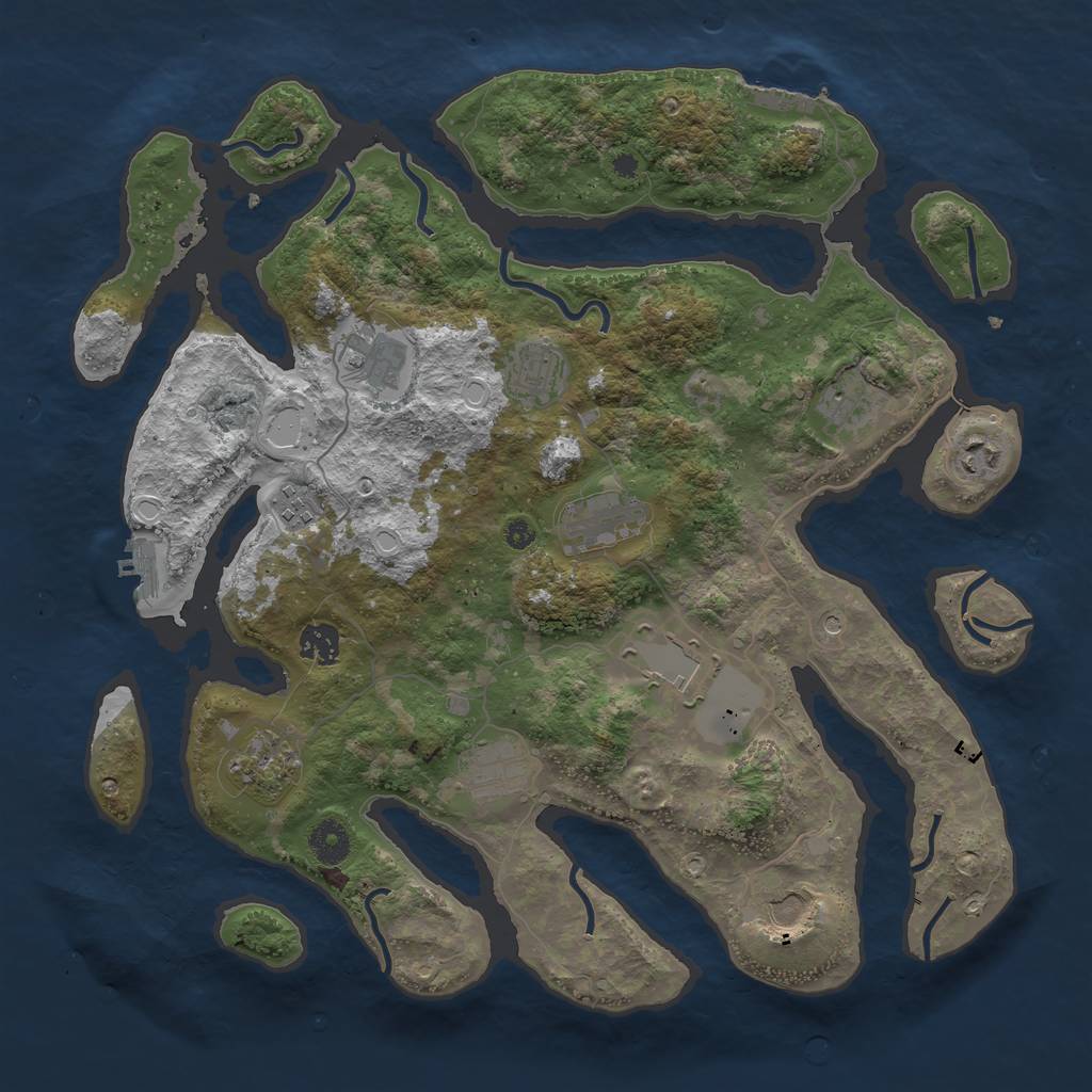 Rust Map: Procedural Map, Size: 3900, Seed: 2, 19 Monuments