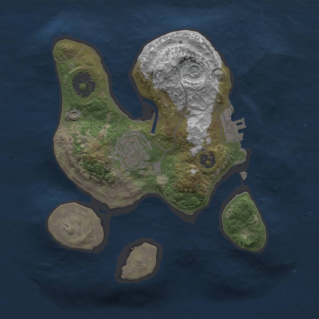 Rust Map: Procedural Map, Size: 2000, Seed: 550505, 5 Monuments