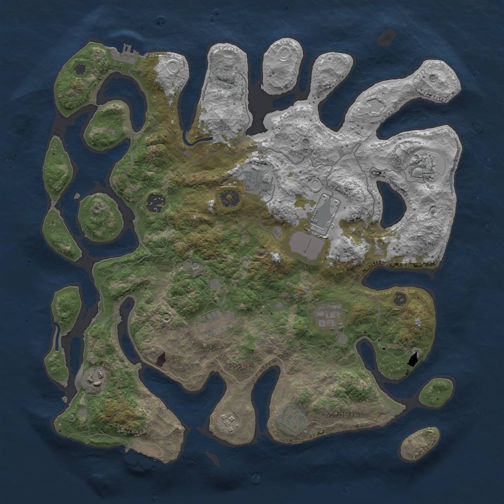 Rust Map: Procedural Map, Size: 4000, Seed: 293257002, 20 Monuments