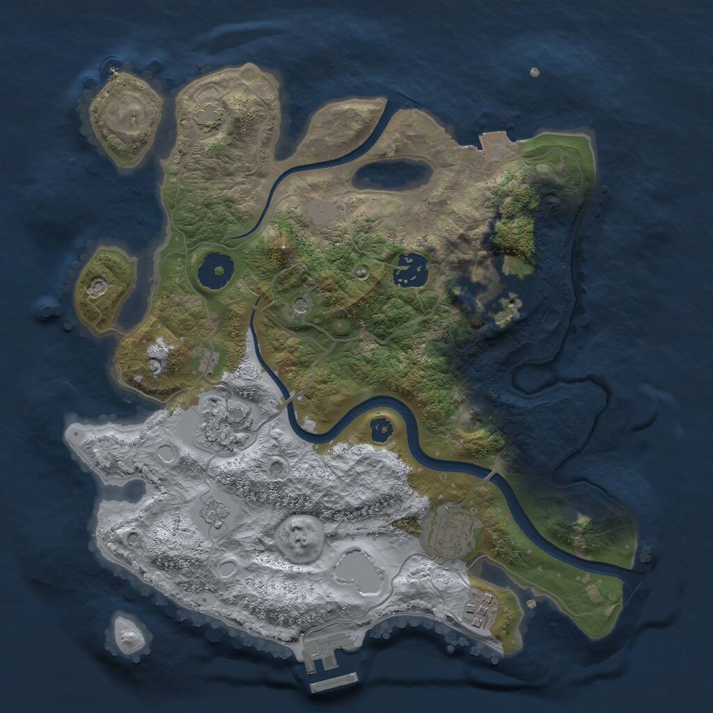 Rust Map: Procedural Map, Size: 3000, Seed: 1501504, 10 Monuments