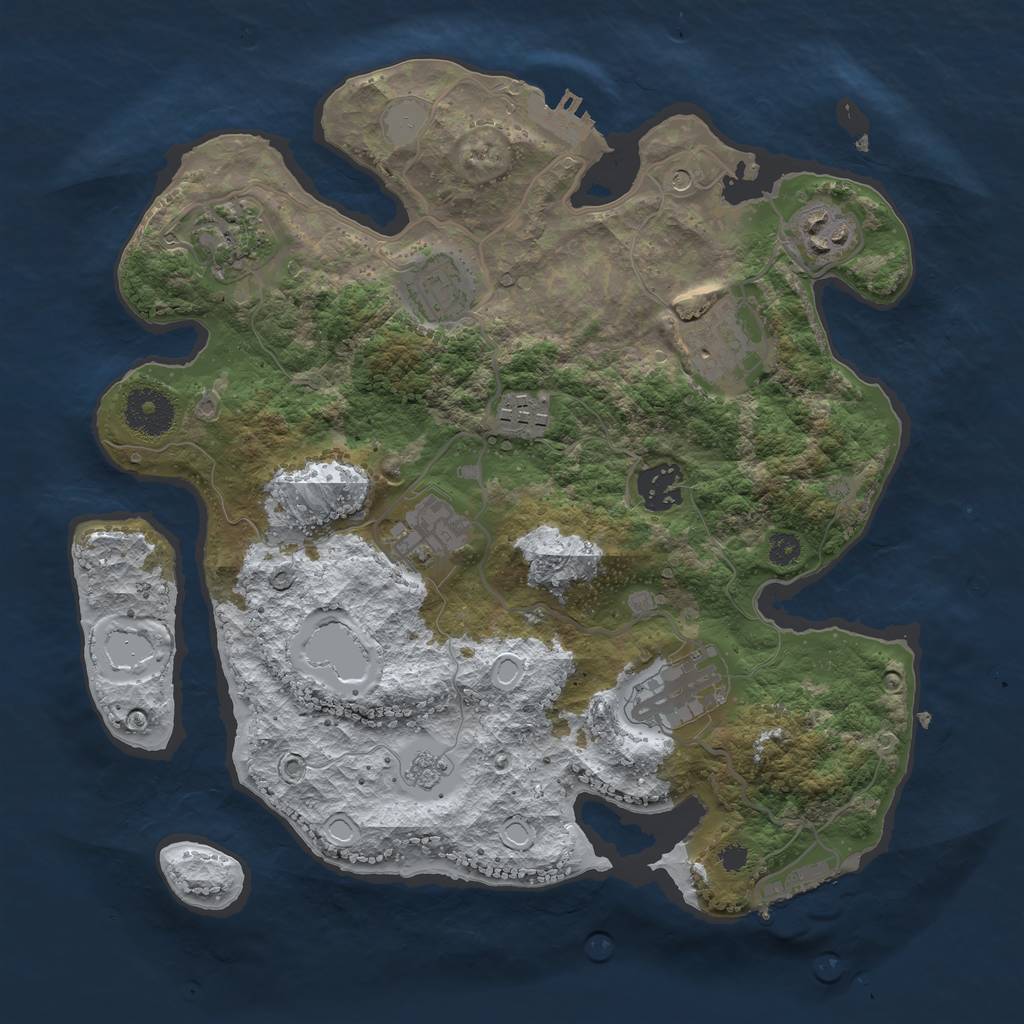 Rust Map: Procedural Map, Size: 3200, Seed: 25121, 17 Monuments