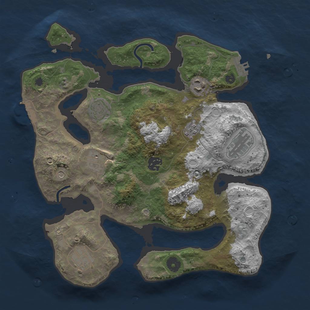 Rust Map: Procedural Map, Size: 3250, Seed: 69420453, 15 Monuments