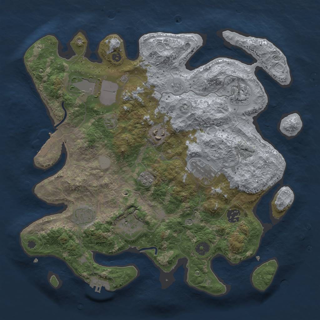 Rust Map: Procedural Map, Size: 3500, Seed: 6578912, 17 Monuments