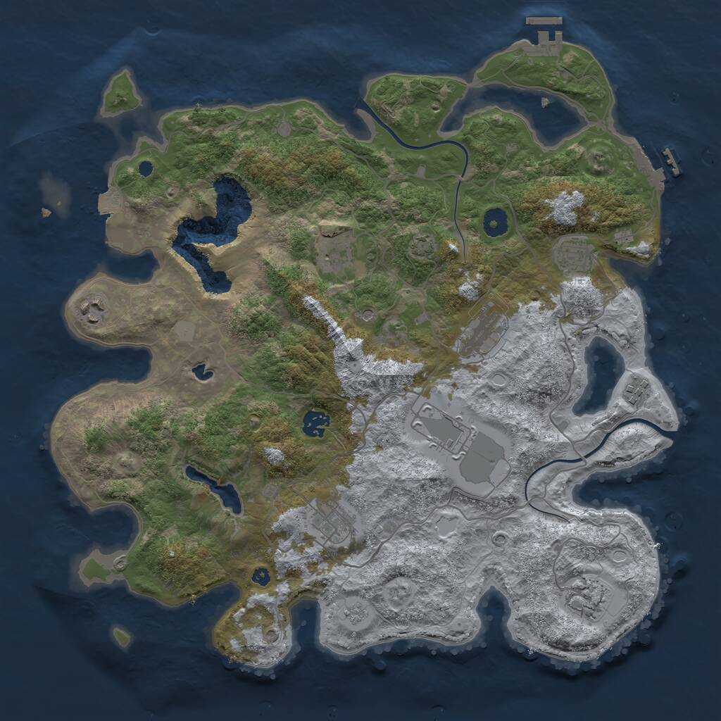 Rust Map: Procedural Map, Size: 4000, Seed: 226365739, 15 Monuments