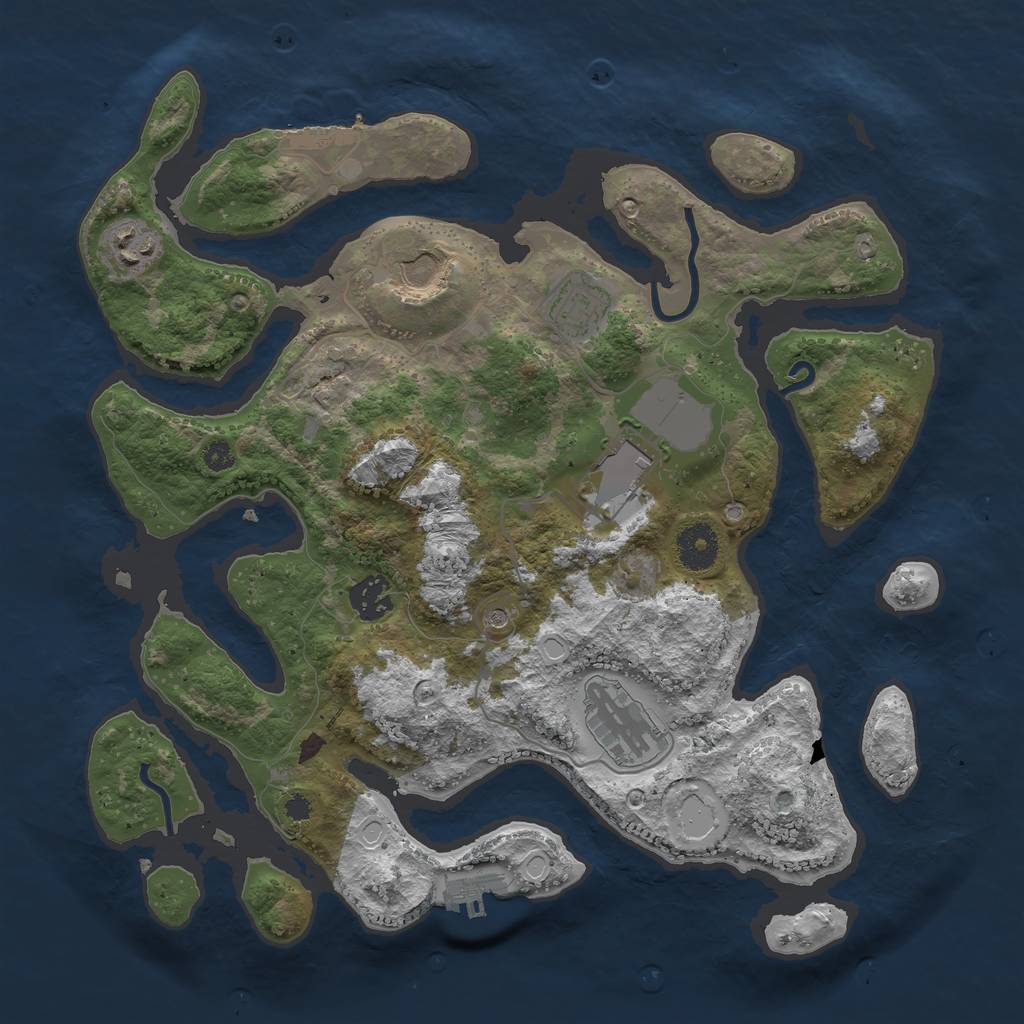 Rust Map: Procedural Map, Size: 3500, Seed: 828855276, 14 Monuments