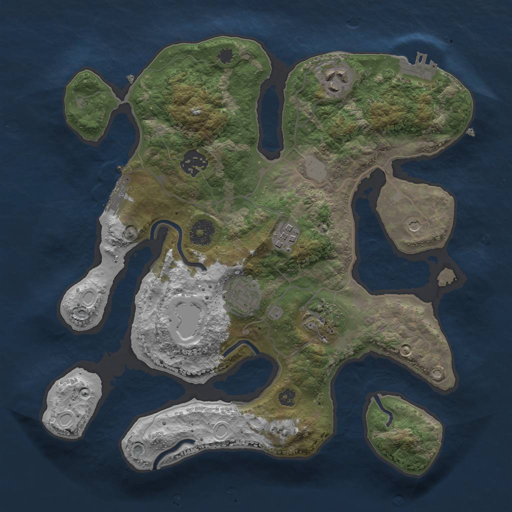 Rust Map: Procedural Map, Size: 3000, Seed: 1542, 13 Monuments