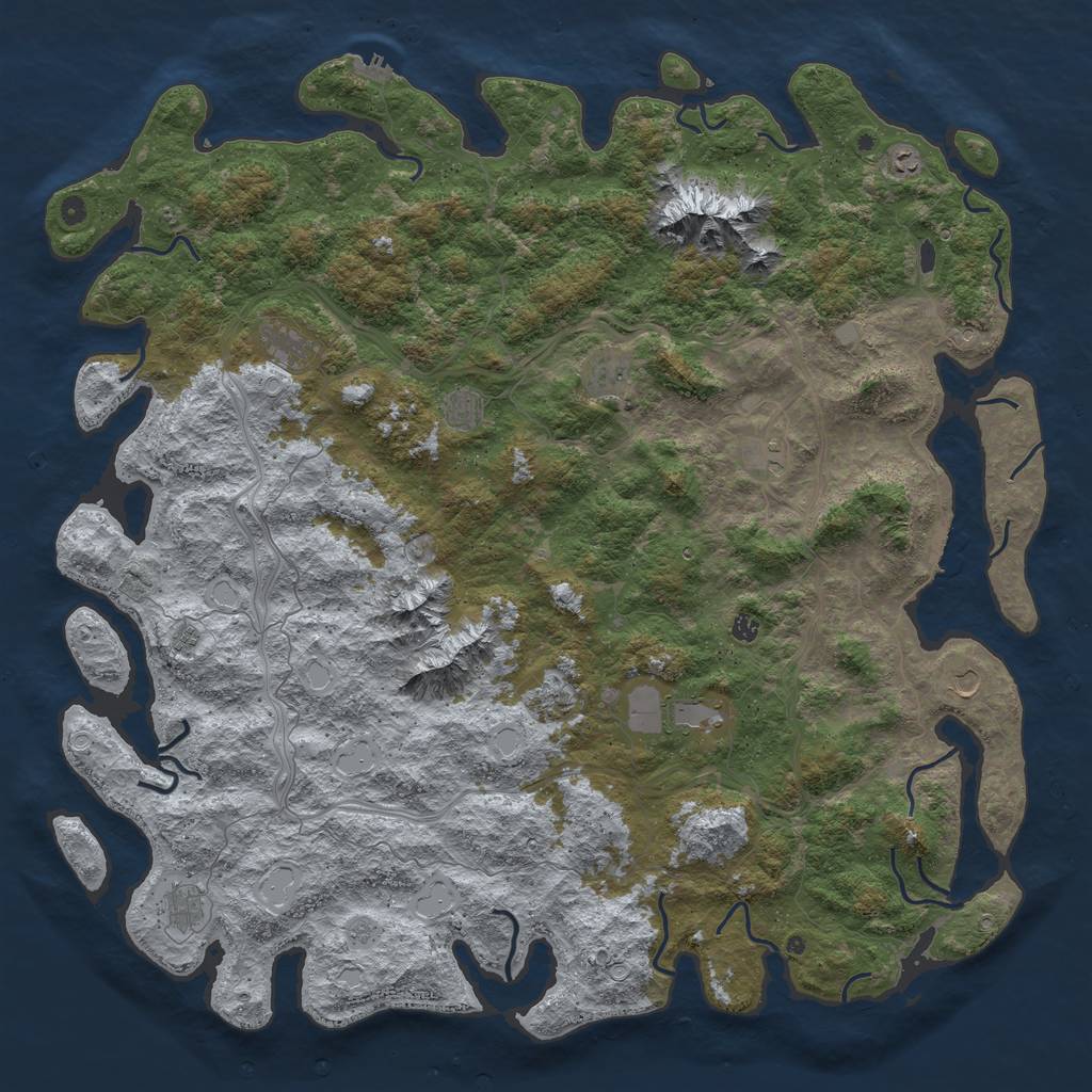 Rust Map: Procedural Map, Size: 6000, Seed: 649375, 18 Monuments