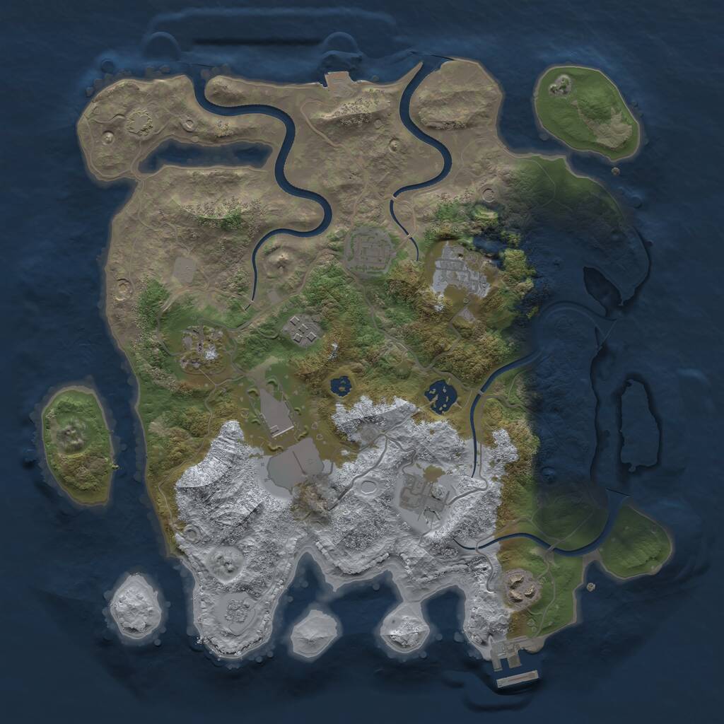 Rust Map: Procedural Map, Size: 3500, Seed: 579, 13 Monuments
