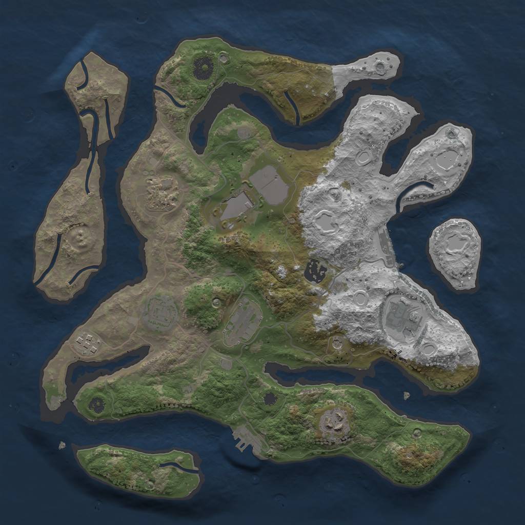 Rust Map: Procedural Map, Size: 3500, Seed: 2368, 19 Monuments