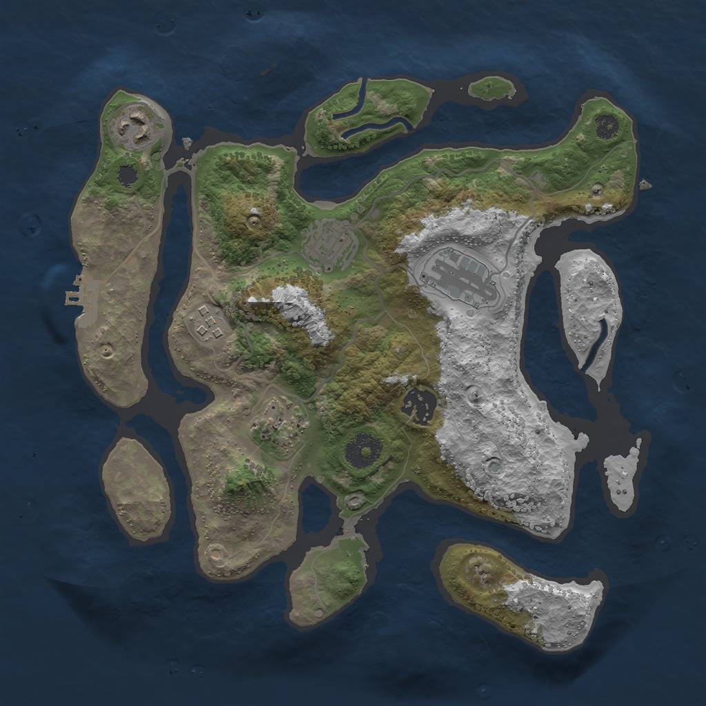 Rust Map: Procedural Map, Size: 3000, Seed: 10350476, 9 Monuments